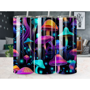 Bright Mushroom- 20oz Straight Skinny Tumbler Stainless Custom Drinkware Gift